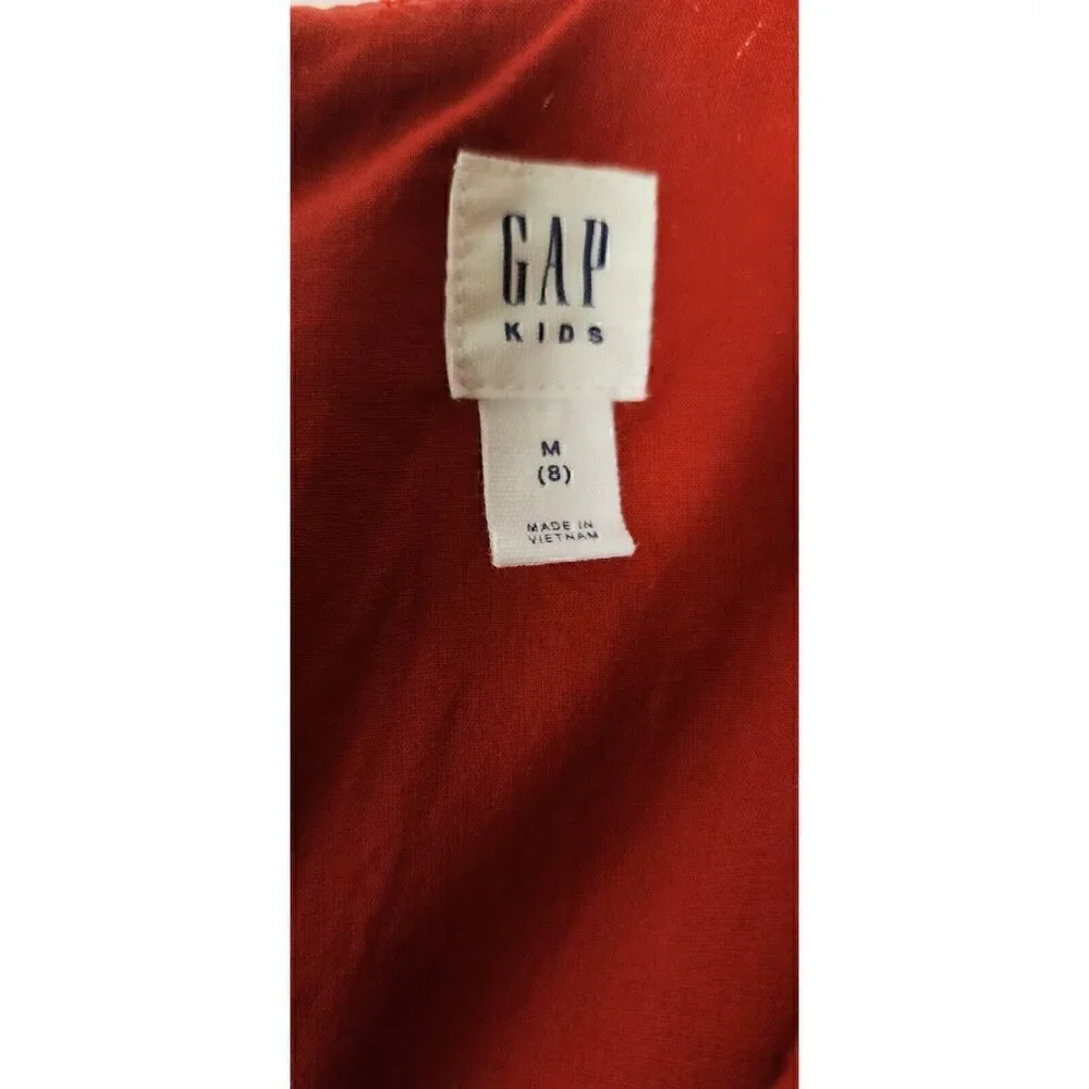 Gap Kids Red Metallic Pleated Jacquard Dot Party Dress/Old Navy Floral Dress M-8